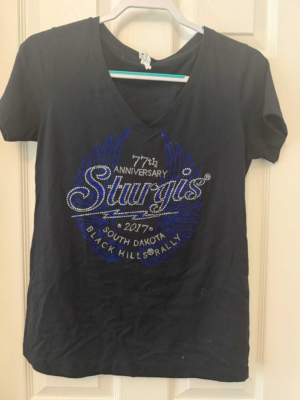 Sturgis 77th Anniversary 2017 Black Hills Rally Rhinestone T-Shirt